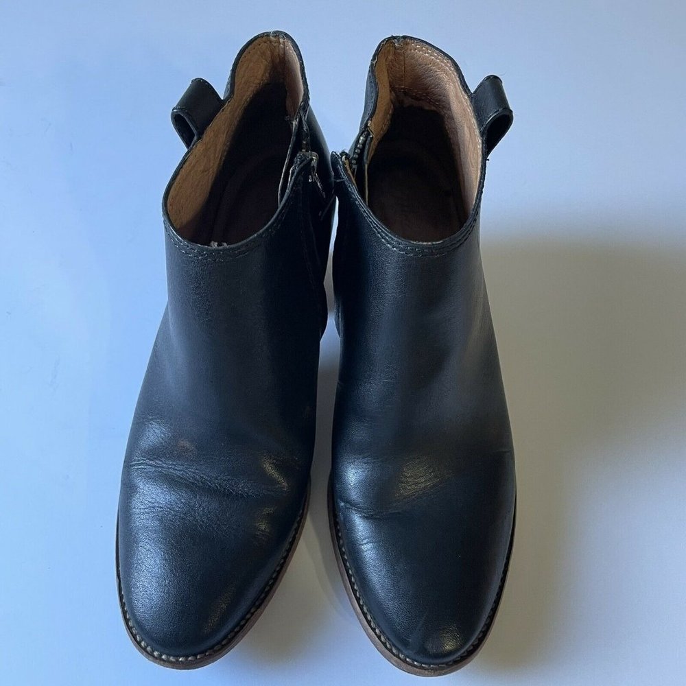 MADEWELL The Billie Boot Bootie Ankle Boot Black Leather Stacked Heel Size 8 - Picture 2 of 12